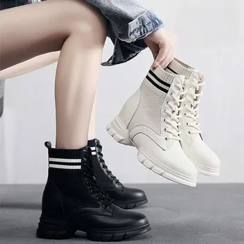 Martin Boots Women Knitting Sock Shoes Sneakers Platform New Nice Female Casausl Shoes White/black Ankle Boots For Women
Martin Boots Women Knitting Sock Shoes Sneakers Platform New Nice Female Casausl Shoes White/black Ankle Boots For Women