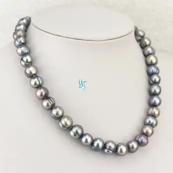 18" 10-12mm Dark Gray Freshwater Pearl Necklace Strand Fashion Jewelry
18" 10-12mm Dark Gray Freshwater Pearl Necklace Strand Fashion Jewelry
