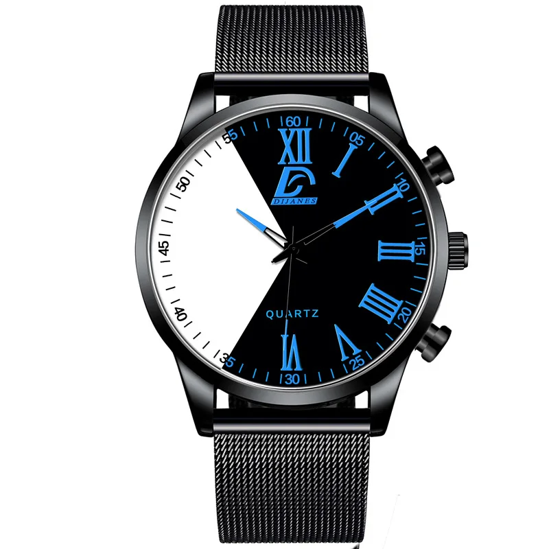 2021 New Black Technology Fashion Men's Mesh Belt Watch Creative Yin and Yang Face Quartz Watch Business Watch Casual Watch
2021 New Black Technology Fashion Men's Mesh Belt Watch Creative Yin and Yang Face Quartz Watch Business Watch Casual Watch