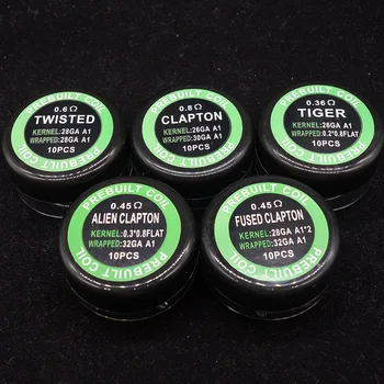 Prebuilt Coil 10pcs/lot Alien Clapton Tiger 0.36ohm Clapton 0.8ohm Twisted Premade Coils For RDA RTA Atomizer DIY Coil
Prebuilt Coil 10pcs/lot Alien Clapton Tiger 0.36ohm Clapton 0.8ohm Twisted Premade Coils For RDA RTA Atomizer DIY Coil