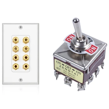 1 Pcs ON/OFF/ON 3 Positions 12 Pin Latching Toggle Switch & 1 Pcs 8 Posts Speaker Wall Plate Home Theater Wall Plate
1 Pcs ON/OFF/ON 3 Positions 12 Pin Latching Toggle Switch & 1 Pcs 8 Posts Speaker Wall Plate Home Theater Wall Plate