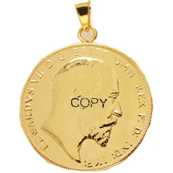 P(09)Coin Pendant 1902 EDWARD VII SOVEREIGN LONDON MINT LUSTER SUPERB Gold Plated Fashion Jewelry(diameter:22mm)
P(09)Coin Pendant 1902 EDWARD VII SOVEREIGN LONDON MINT LUSTER SUPERB Gold Plated Fashion Jewelry(diameter:22mm)