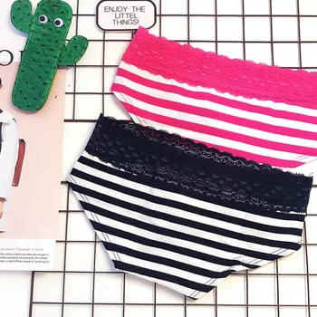 Stripe Cotton Lady's Lower-waist Sexy Cute Triangular Underwear
Stripe Cotton Lady's Lower-waist Sexy Cute Triangular Underwear