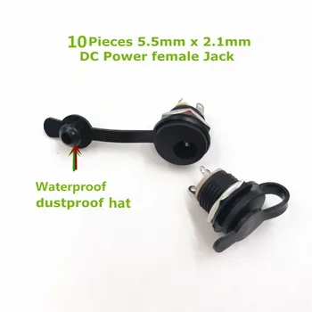 

DC5.5x2.1mm 5.5x2.5mm Power Jack Socket Female Panel Mount Connector for battery can weld E-bike battery DIY dust proof
