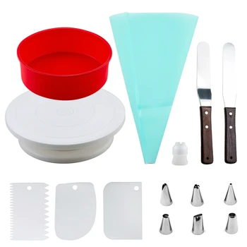 15pcs/set Cake Turntable Set Silicone Mold Familiy Kitchen Dessert Baking Pastry Tools Cake Decorating Kit Bakeware
15pcs/set Cake Turntable Set Silicone Mold Familiy Kitchen Dessert Baking Pastry Tools Cake Decorating Kit Bakeware