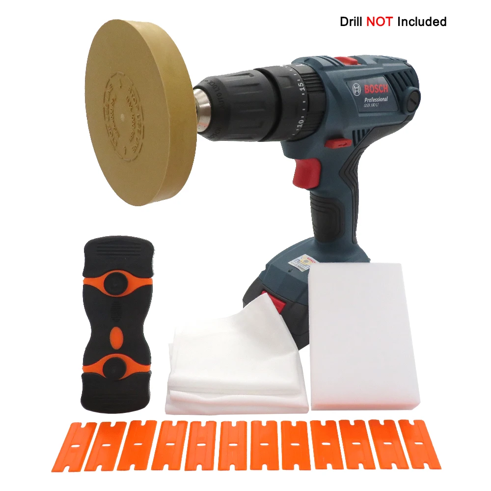 4" Rubber Eraser Wheel Set for Adhesive, Sticker, Pinstripe, Decal and Graphic Remover with 1/4" Shank Drill Adapter(17pcs)
4" Rubber Eraser Wheel Set for Adhesive, Sticker, Pinstripe, Decal and Graphic Remover with 1/4" Shank Drill Adapter(17pcs)