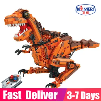 7106 1092PCS Winner Technic Creators RC Dinosaur with Lights and Sound Model with Power Remote Control Building Blocks Toys Gift
7106 1092PCS Winner Technic Creators RC Dinosaur with Lights and Sound Model with Power Remote Control Building Blocks Toys Gift