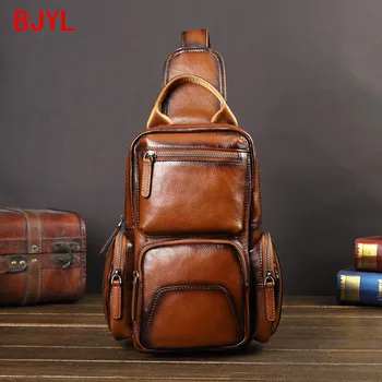 Chest Bag Men's Leather Shoulder Messenger Bag Fashion Casual Diagonal Bag Portable Small Back Pack Vintage Soft Men Cotton Male 
Chest Bag Men's Leather Shoulder Messenger Bag Fashion Casual Diagonal Bag Portable Small Back Pack Vintage Soft Men Cotton Male