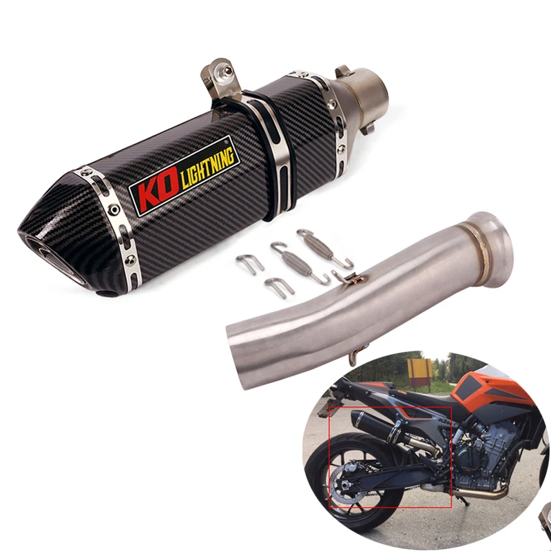 

Reserve Catalyst Modified Slip-on Middle Tube Motorcycle 51mm Mufflers Removable DB Killer Exhaust Pipe for Duke 790 2018-2020