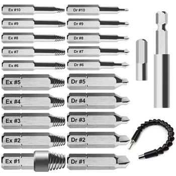 23 Pcs Damaged Screw Extractor Set for Broken Screw or Bolt, Broken Bolt Extractor Screw Remover Set with Extension Bit Holder,
23 Pcs Damaged Screw Extractor Set for Broken Screw or Bolt, Broken Bolt Extractor Screw Remover Set with Extension Bit Holder,