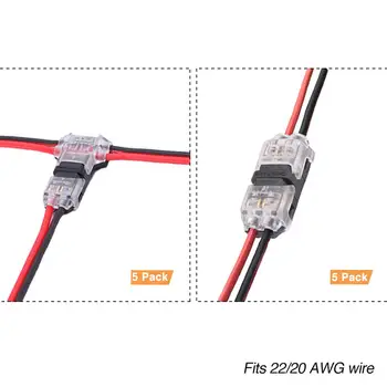 Quick Wire Splice Connector-T type Dual Way I Type Dual Way Solderless Connectors - Compatible with 22-20 AWG Cable for Tight-fi
Quick Wire Splice Connector-T type Dual Way I Type Dual Way Solderless Connectors - Compatible with 22-20 AWG Cable for Tight-fi