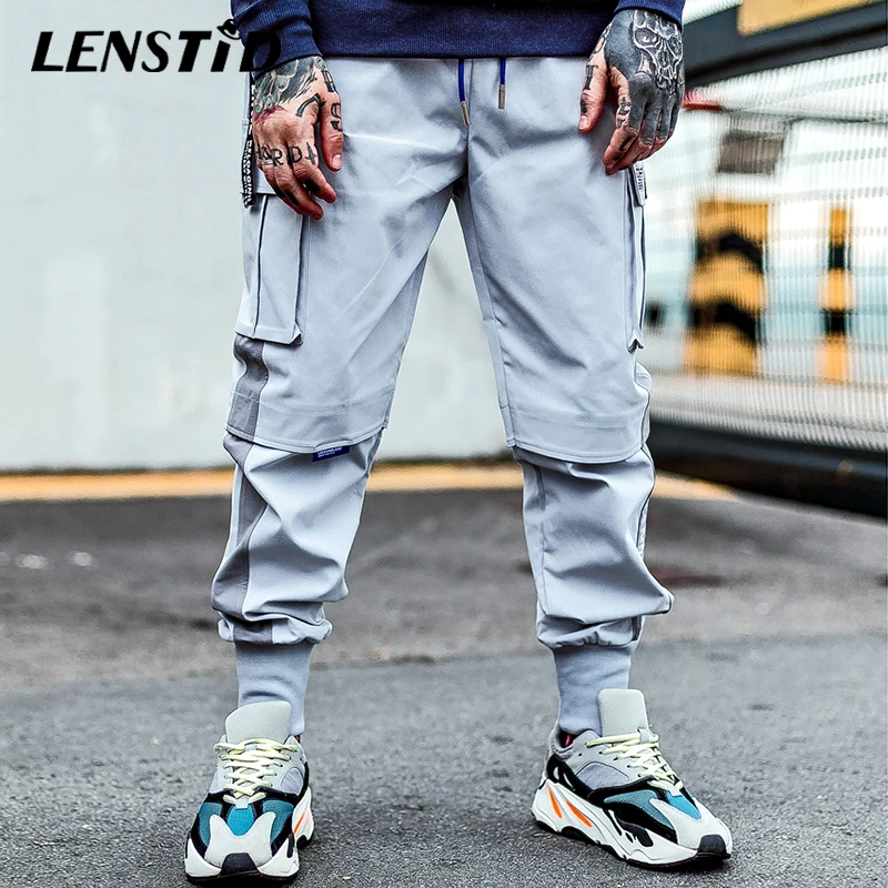 Брюки-карго LENSTID мужские с множеством карманов уличная одежда в стиле хип-хоп