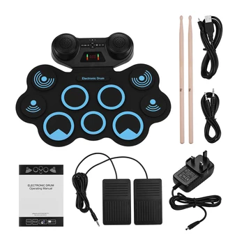 Portable Electronic Hand Roll Drum Pad Set Roll-up Sensitive Drum with Headphone Speaker Jack Built-in Speaker Recording
Portable Electronic Hand Roll Drum Pad Set Roll-up Sensitive Drum with Headphone Speaker Jack Built-in Speaker Recording