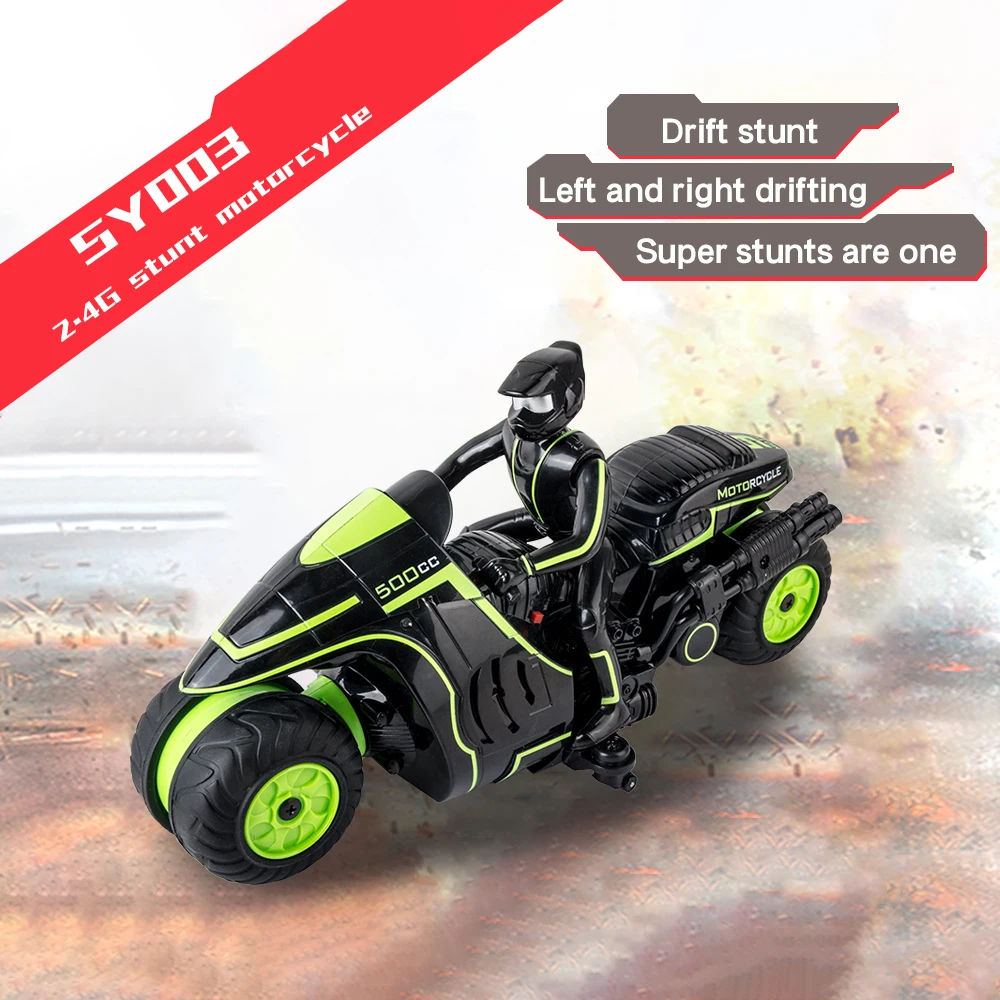 SY003 RC Motorcycle 2.4G Radio Control 360 Degree Rotation RC Drift Car RC Stunt Car Birthday Gift for Kid Child Boy
SY003 RC Motorcycle 2.4G Radio Control 360 Degree Rotation RC Drift Car RC Stunt Car Birthday Gift for Kid Child Boy