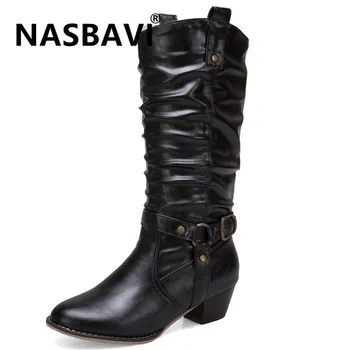 New hot Women winter Pointed boots 2019 fashion buckle punk new mid-calf boots artificial leather folds large size 43 women boot
New hot Women winter Pointed boots 2019 fashion buckle punk new mid-calf boots artificial leather folds large size 43 women boot