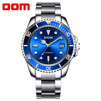 DOM Luxury Mechanical Wristwatch Men Sport Watches Relogio Masculino Stainless Steel Band Blue Clock Male Waterproof M-1310 
DOM Luxury Mechanical Wristwatch Men Sport Watches Relogio Masculino Stainless Steel Band Blue Clock Male Waterproof M-1310