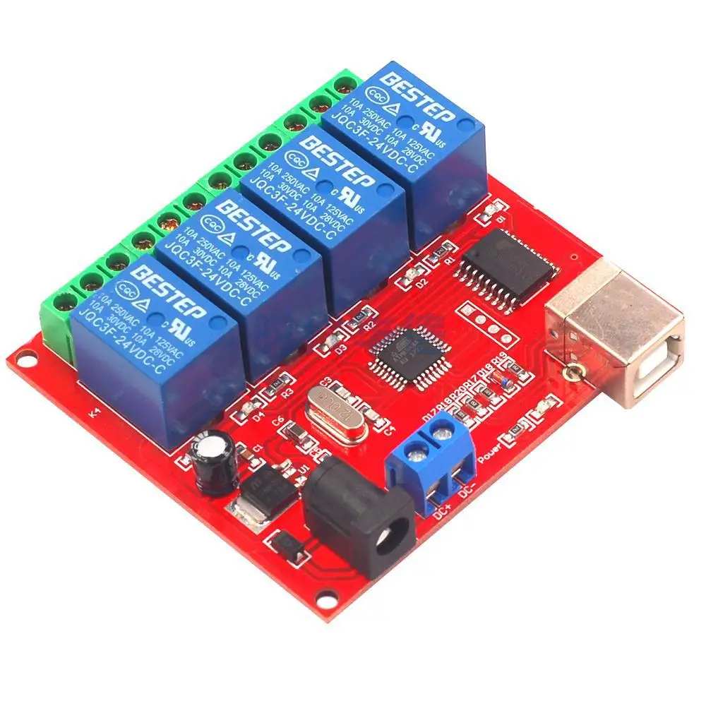 4-Way 5V Computer Free Drive USB Control Relay Module PC Smart PLC Drive Controller Module
4-Way 5V Computer Free Drive USB Control Relay Module PC Smart PLC Drive Controller Module