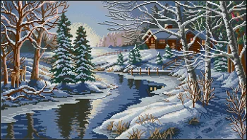 COTTON Top Quality popular counted cross stitch kit all is calm peaceful night cottage house village night dim 03885
COTTON Top Quality popular counted cross stitch kit all is calm peaceful night cottage house village night dim 03885