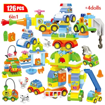 126pcs City Deformation Robot Model DIY Building Blocks for Duploed Amusement Park Slide Big Bricks Toy For Children
126pcs City Deformation Robot Model DIY Building Blocks for Duploed Amusement Park Slide Big Bricks Toy For Children