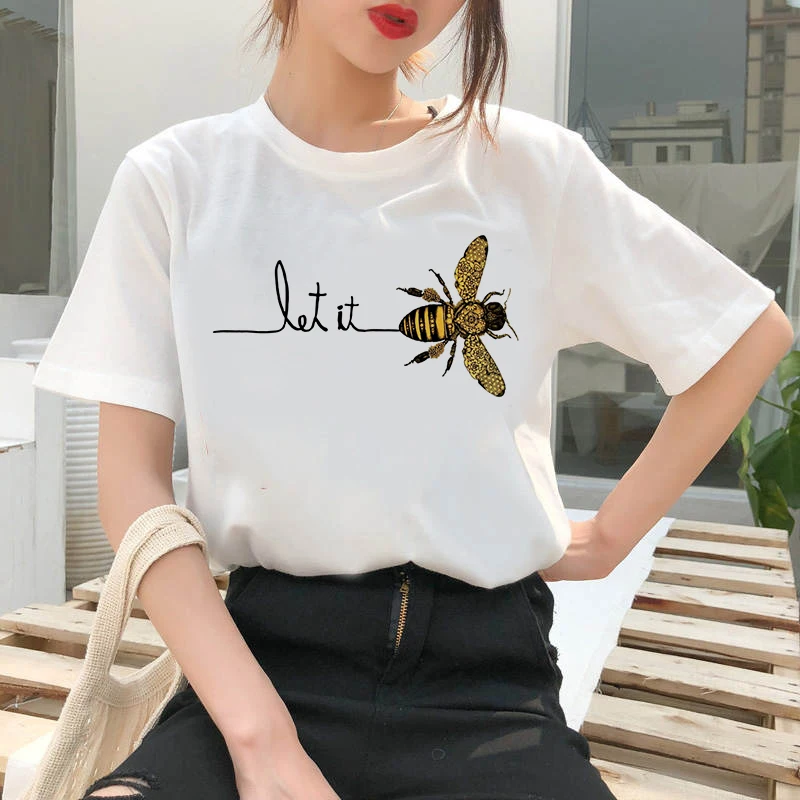 2020 Summer Women T-shirt Bee Theme Printed Tshirts Casual Tops Tee Harajuku 90s Vintage White tshirt Female Clothing
2020 Summer Women T-shirt Bee Theme Printed Tshirts Casual Tops Tee Harajuku 90s Vintage White tshirt Female Clothing