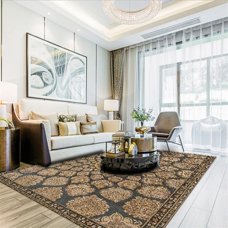 Waliicorners Crystal Velvet Carpets for Living Room Anti-Slip Soft Bedroom Floor Mats Vintage European Style Flower Pattern Rugs 5 H7536799e9ceb4f1683c221aa8d19a72eB