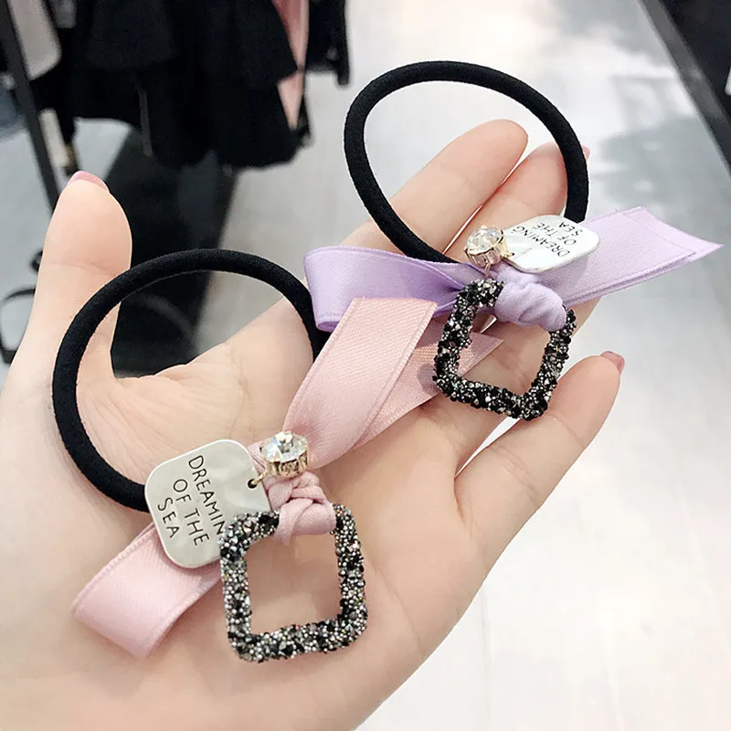 Korean Girl Ponytail Holder Simple Hair Rope Fabric Bowknot Rhinestone Elastic Hair Bands Fashion Women Rubber Hair Accessories
Korean Girl Ponytail Holder Simple Hair Rope Fabric Bowknot Rhinestone Elastic Hair Bands Fashion Women Rubber Hair Accessories