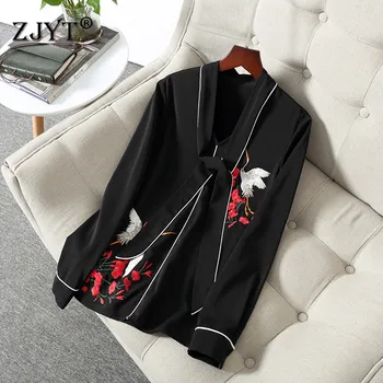 Top Quality Spring Blouses and Shirts Women 2020 Elegant Office Lady Long Sleeve Bow Collar Floral Embroidery Blouse Womens Tops
Top Quality Spring Blouses and Shirts Women 2020 Elegant Office Lady Long Sleeve Bow Collar Floral Embroidery Blouse Womens Tops