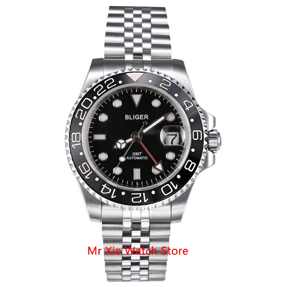Bliger 40mm Automatic Mechanical Men Watch Luxury Sapphire Crystal Ceramic Bezel GMT Watch Luminous Waterproof Wristwatch Men
Bliger 40mm Automatic Mechanical Men Watch Luxury Sapphire Crystal Ceramic Bezel GMT Watch Luminous Waterproof Wristwatch Men
