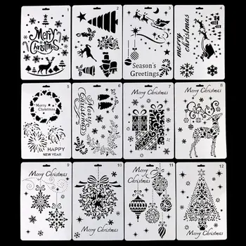 12pcs/set Christmas Drawing Template Ruler Stencil Painting Board DIY Album Art Drawing Templates
12pcs/set Christmas Drawing Template Ruler Stencil Painting Board DIY Album Art Drawing Templates