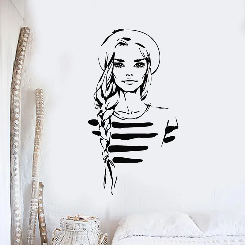 Модные виниловые наклейки на стену в морском стиле для салона красоты девушек и