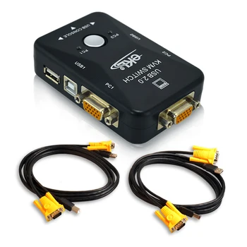 KVM Switcher 2 Port USB VGA Switch Box with Control Button include connect cable
KVM Switcher 2 Port USB VGA Switch Box with Control Button include connect cable