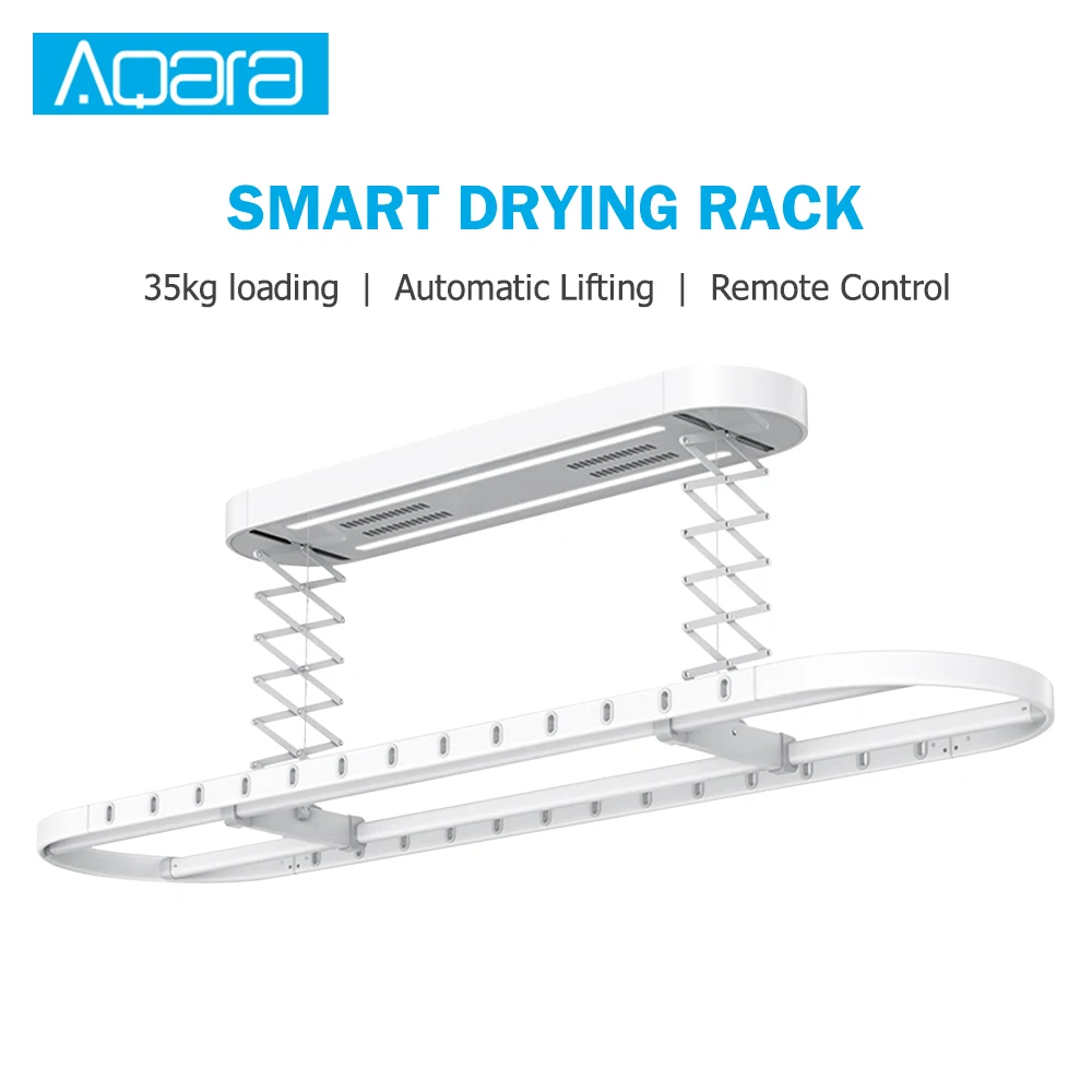 2019 Aqara Smart Drying Rack Remote Control Automatic Lifting Air Indoor 2 Wind Modes 35kg Loading Works With Mi Home APP
2019 Aqara Smart Drying Rack Remote Control Automatic Lifting Air Indoor 2 Wind Modes 35kg Loading Works With Mi Home APP