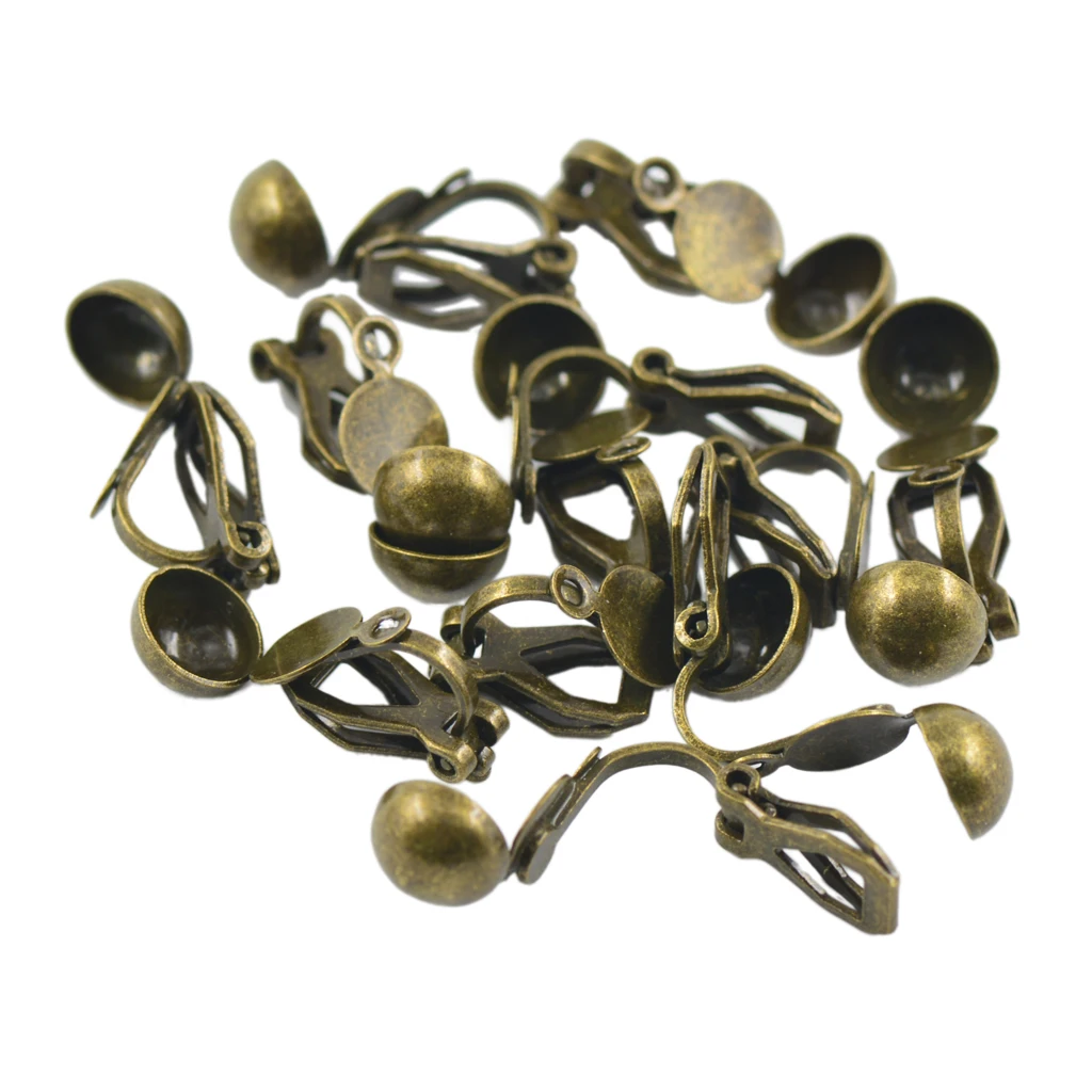 12pcs Bronze Clip-on Earring Blanks Non-Pierced Stud Converter Findings 16x14mm 12pcs Bronze Clip-on Earring Blanks Non-Pierced Stud Converter Findings 16x14mm