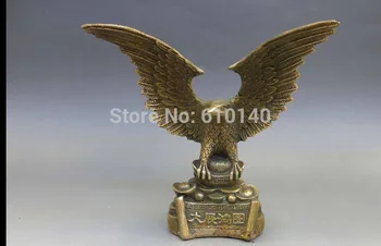 yan 6" China Feng Shui Brass copper Realize one's ambition eagle Sculpture Statue 
yan 6" China Feng Shui Brass copper Realize one's ambition eagle Sculpture Statue