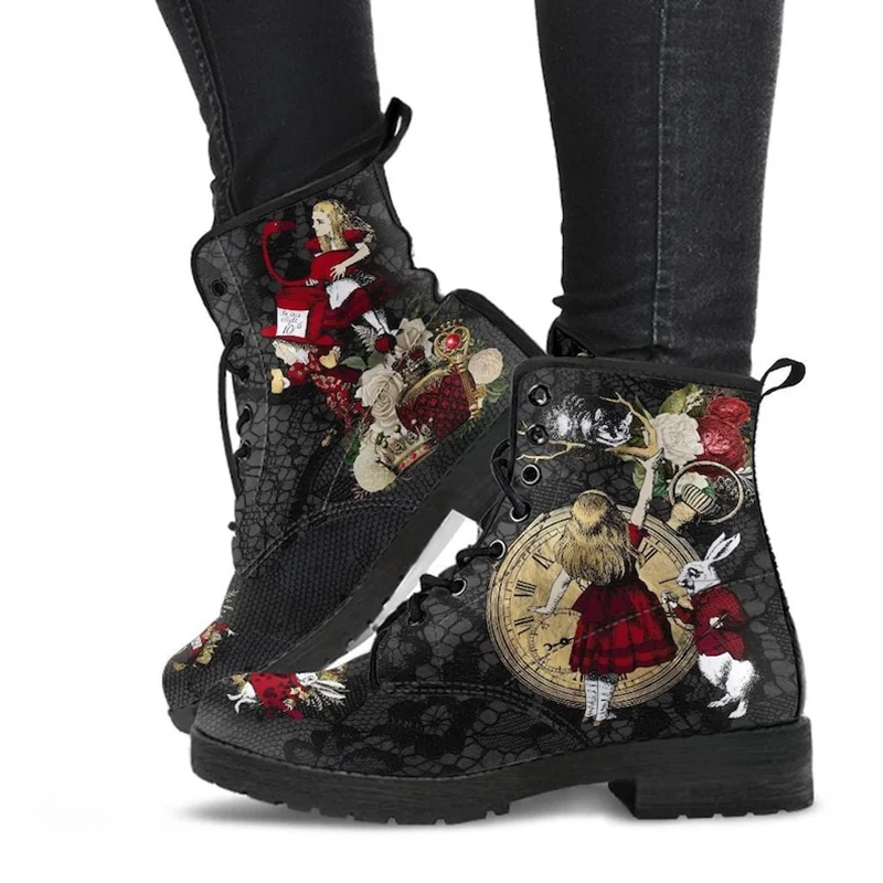 Ботинки Martin осень/зима 2022 модная Женская рабочая одежда ботинки с принтом Алисы в