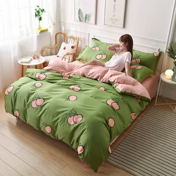 Green quilt cover with peaches fitted sheet Pillowcase & Duvet Cover Setssingle Full Queen size
Green quilt cover with peaches fitted sheet Pillowcase & Duvet Cover Setssingle Full Queen size