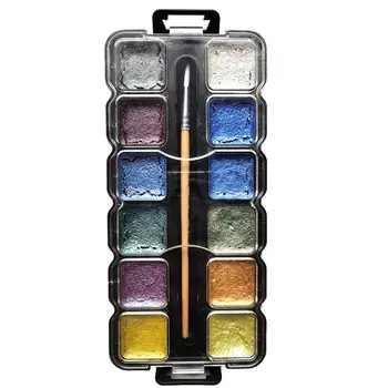 12Colors Pigment Set Metallic Watercolor Paint with Brush Portable Drawing Tool K1AB
12Colors Pigment Set Metallic Watercolor Paint with Brush Portable Drawing Tool K1AB
