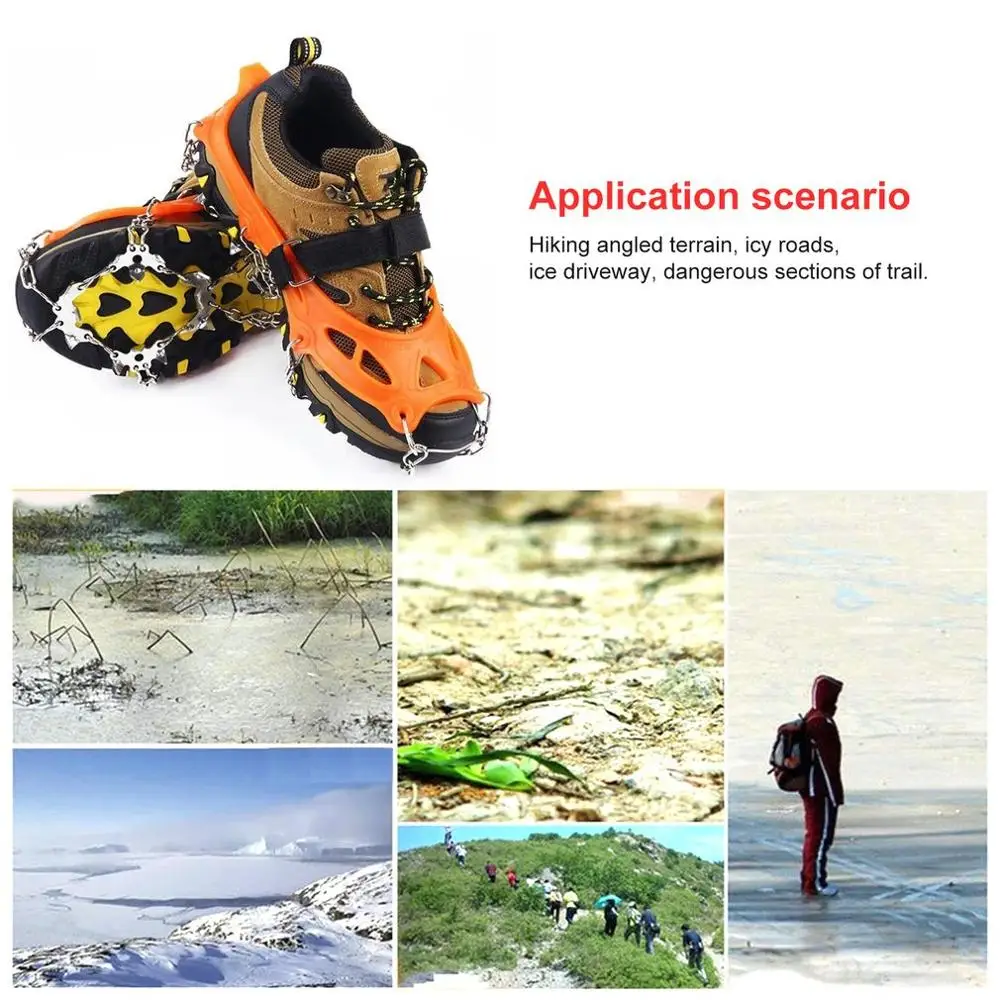 19 Teeth Anti-skid Climbing Crampons Mini Spikes Footwear Ice Traction Safe Protect for Walking Jogging Hiking on Snow Ice
19 Teeth Anti-skid Climbing Crampons Mini Spikes Footwear Ice Traction Safe Protect for Walking Jogging Hiking on Snow Ice
