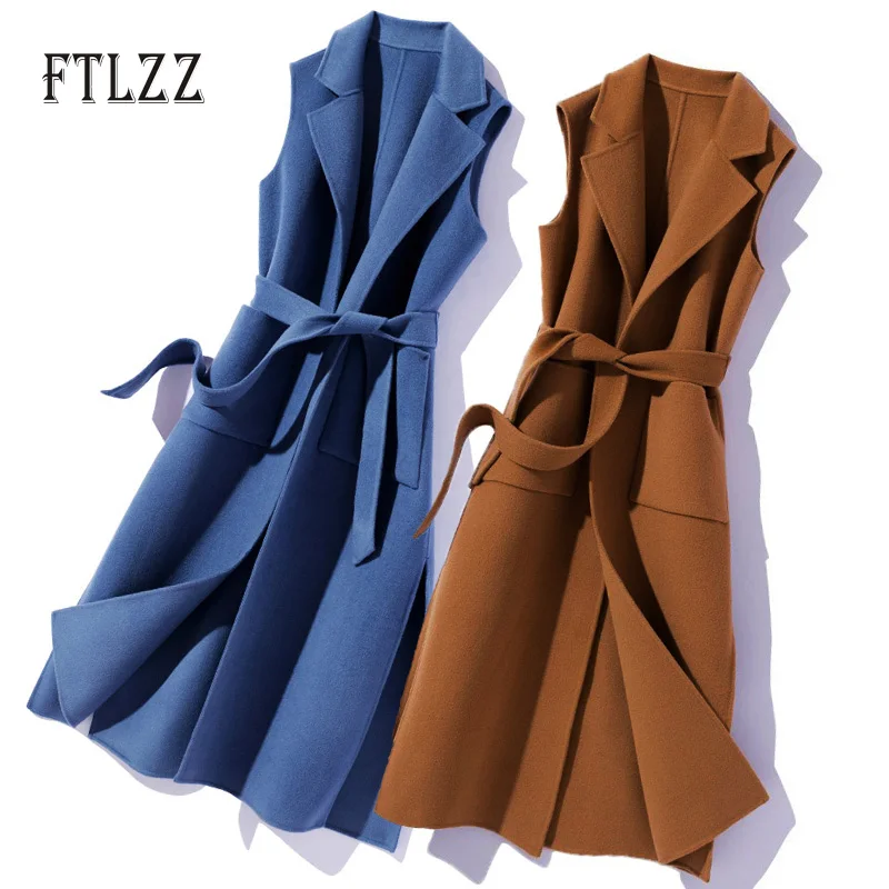 New 2020 Spring Autumn Sleeveless Vest Women Slim With Blet Meidum Long Outerwear Elegant Turn Down Collar Woman Vests Mujer
New 2020 Spring Autumn Sleeveless Vest Women Slim With Blet Meidum Long Outerwear Elegant Turn Down Collar Woman Vests Mujer