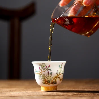Kung Fu Tea Cup Ceramic Teacup Single Small Flower Cups of Jingdezhen Painted Colour Enamel Chinese Porcelain Utensil Noggin
Kung Fu Tea Cup Ceramic Teacup Single Small Flower Cups of Jingdezhen Painted Colour Enamel Chinese Porcelain Utensil Noggin