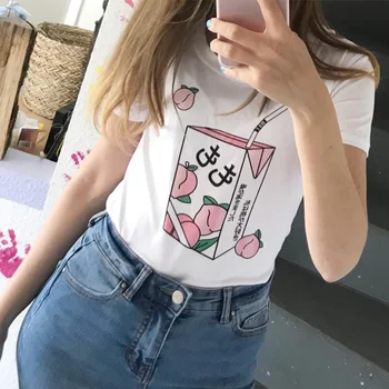 Kawaii Pink Summer T Shirt Women Cartoon Peach Juice Japanses Aesthetic Harajuku Cute Casual Tumblr Female T-shirt Fashion Tops 
Kawaii Pink Summer T Shirt Women Cartoon Peach Juice Japanses Aesthetic Harajuku Cute Casual Tumblr Female T-shirt Fashion Tops