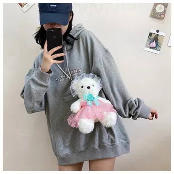 New Korean Cute Cartoon Plush Bear Pearl Messenger Bag Lolita Girls Kawaii Lace Dress Bear Shoulder Bag Cosplay Doll Chain Bag 
New Korean Cute Cartoon Plush Bear Pearl Messenger Bag Lolita Girls Kawaii Lace Dress Bear Shoulder Bag Cosplay Doll Chain Bag