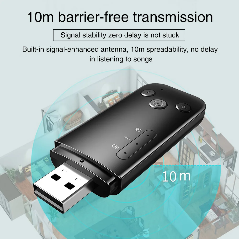2 In 1 Bluetooth Adapter Stereo Audio Built-in Mic Battery Powered For TV PC Car Wireless Receiver Transmitter Mini USB AUX FM
2 In 1 Bluetooth Adapter Stereo Audio Built-in Mic Battery Powered For TV PC Car Wireless Receiver Transmitter Mini USB AUX FM
