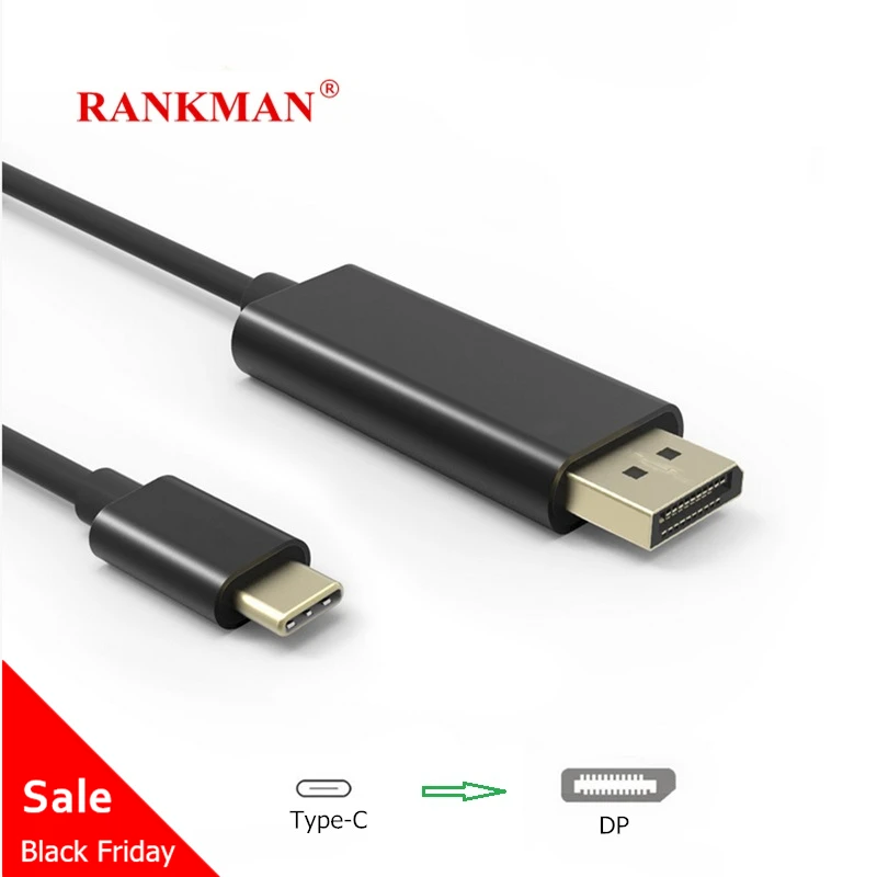 Rankman Type-C USB C to DP Display Port 4K Displayport Cable for Macbook Huawei P30 Dock Samsung S9 Dex TV Monitor Projector
Rankman Type-C USB C to DP Display Port 4K Displayport Cable for Macbook Huawei P30 Dock Samsung S9 Dex TV Monitor Projector