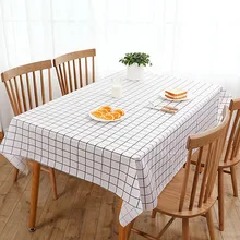 Table-Cloth Rectangle Restaurant PEVA Oil-Proof 1pc Home Plaid 3colors