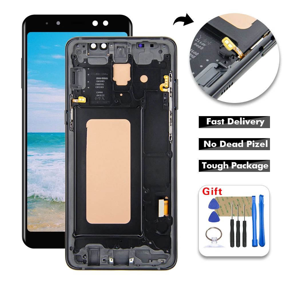 ЖК-дисплей для Samsung Galaxy A8 Plus + 2018 A730F A730F/DS A730X дисплей с сенсорным экраном и