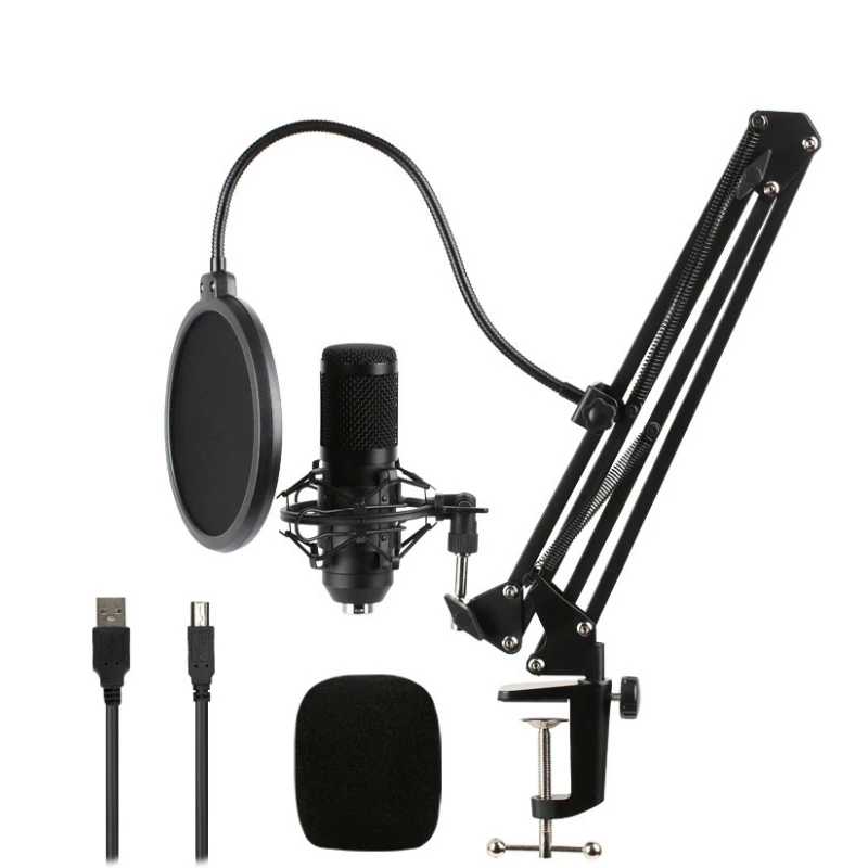

Finlemho Professional BM800 Condenser Microphone 192KHz/24Bit Studio Karaoke Vocal Recording Microphone for Computer Karaoke KTV