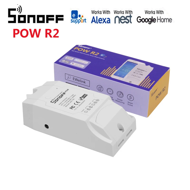 Sonoff Pow R2 WiFi Smart Switch 15A Power Consumption Measurement Timer work with Alexa/IFTTT/Google home control by EWeLink
Sonoff Pow R2 WiFi Smart Switch 15A Power Consumption Measurement Timer work with Alexa/IFTTT/Google home control by EWeLink