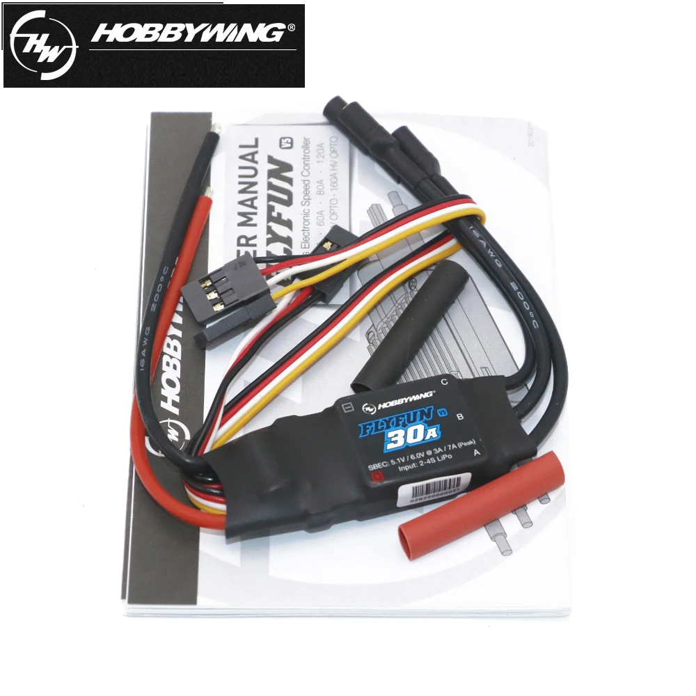 

Hobbywing FlyFun V5 30A 2-4S / 40A 3-6S LiPo Electric Speed Control ESC w/ BEC Programmable for RC Multicopter Helicopter