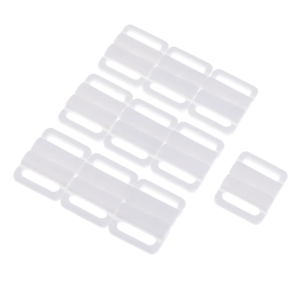 10 Pairs Plastic Bikini Clips Snap Hooks Bra Strap Swimwear Clasp Lingerie 14mm